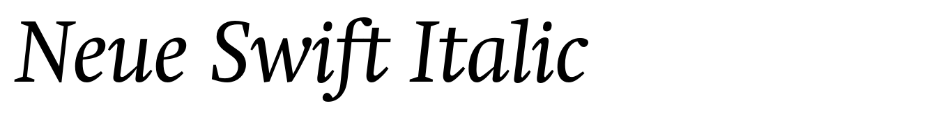 Neue Swift Italic